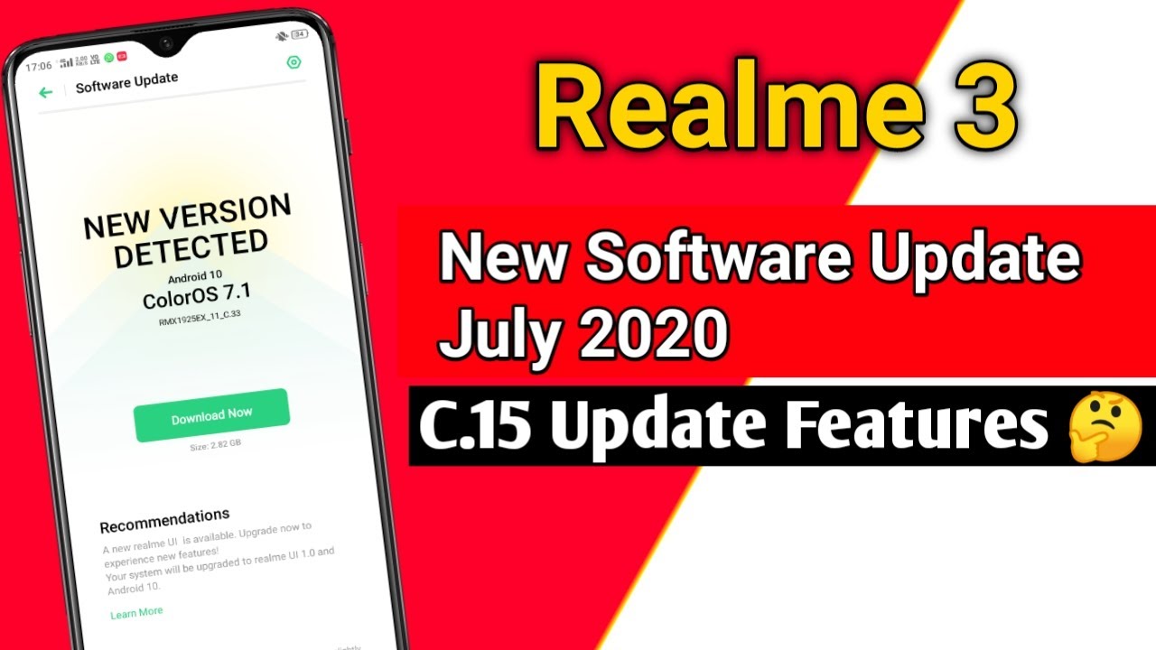 Realme 3 New Software Update July 2020 | C.15 Update Features In Hindi |