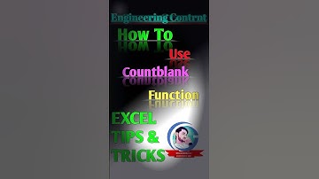 How to Use Countblank function in Excel #shorts #ytshorts #exceltips #tutorial #shortvideo #zero