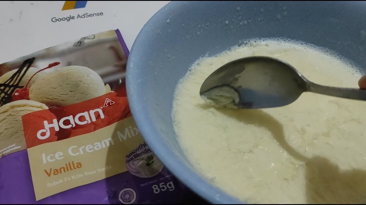 (25) 28 Cara membuat es krim instan di rumah (merk Haan), ice cream mix