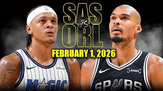 San Antonio Spurs Vs Orlando Magic Full Game Highlights February 1, 2026 Nba Season