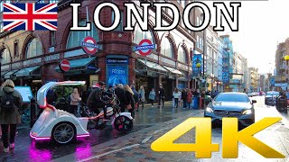 London Autumn Walk | Oxford Street, Covent Garden, Leicester Square, Piccadilly Circus | 4K