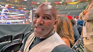 EVANDER HOLYFIELD IMMEDIATE REACTION TO TANK DAVIS KO VICTORY OVER MARIO BARRIOS