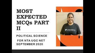 MOST EXPECTED POLITICAL SCIENCE MCQs PART II | SEPT 2020 NTA UGC - NET