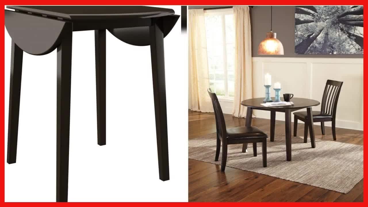 Signature Design by Ashley Hammis Round Dining Room Drop Leaf Table ...