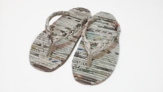 DIY Sandals from Newspaper - Cara Membuat Sandal dari Koran Bekas