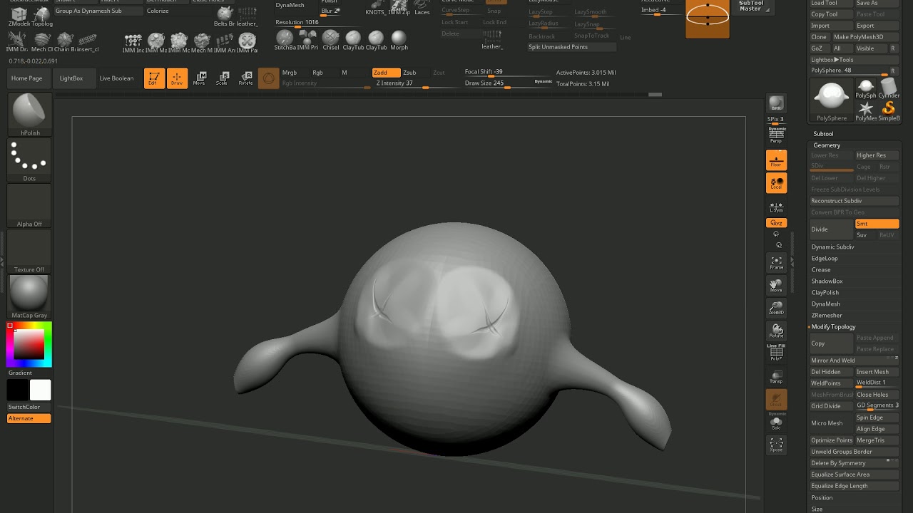 how to mirror copy zbrush obj