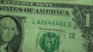 AWESOME ULTIMATE SERIAL NUMBER ON ONE DOLLAR BILL