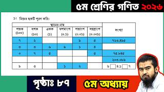 🏀 ৫ম শ্রেণির গণিত ২০২৬ | ৫ম অধ্যায় ৮৭ পৃষ্ঠা | Class 5 Math Chapter 5 Page 87