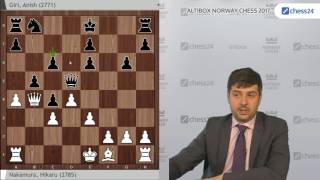 Peter Svidler on Nakamura-Giri, Norway Chess Game of the Day