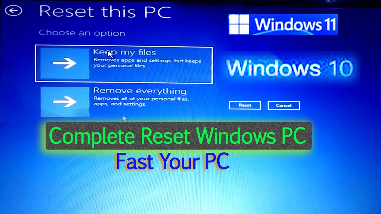 Factory data reset windows 11 and windows 10 | restore your windows and settings