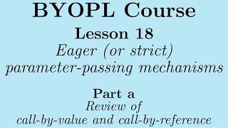 [BYOPL:L18a] Eager evaluation - Review of call-by-value and call-by-reference parameter passing