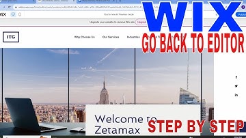 ✅  How To Go Back To Editor On Wix 🔴