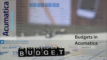 Budgeting in Acumatica