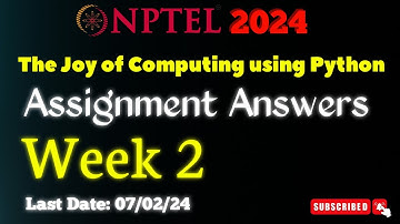 The Joy of Computing using Python Week 2 Quiz Answers | NPTEL Jan 2024