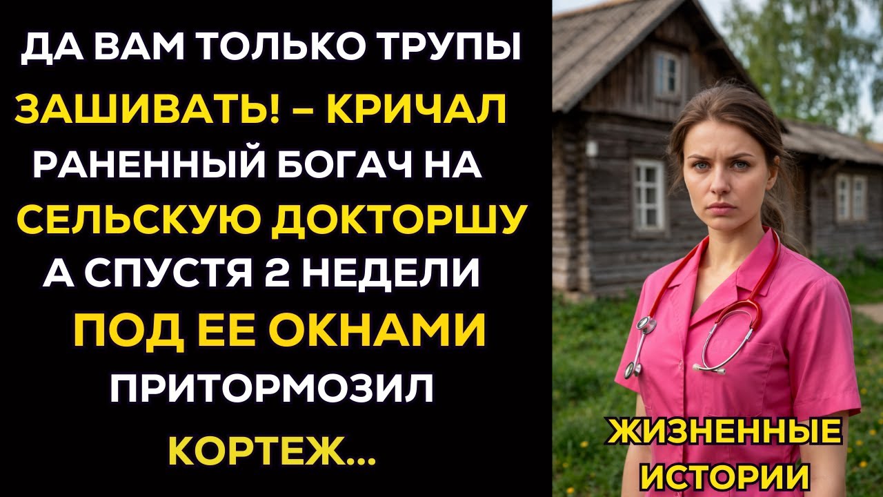 Да Вам только трупы зашивать! - кричал раненный богач на сельскую докторшу… А спустя 2 недели…