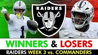 Raiders Winners & Losers After Las Vegas’ NFL Week 3 Game vs. The Commanders
