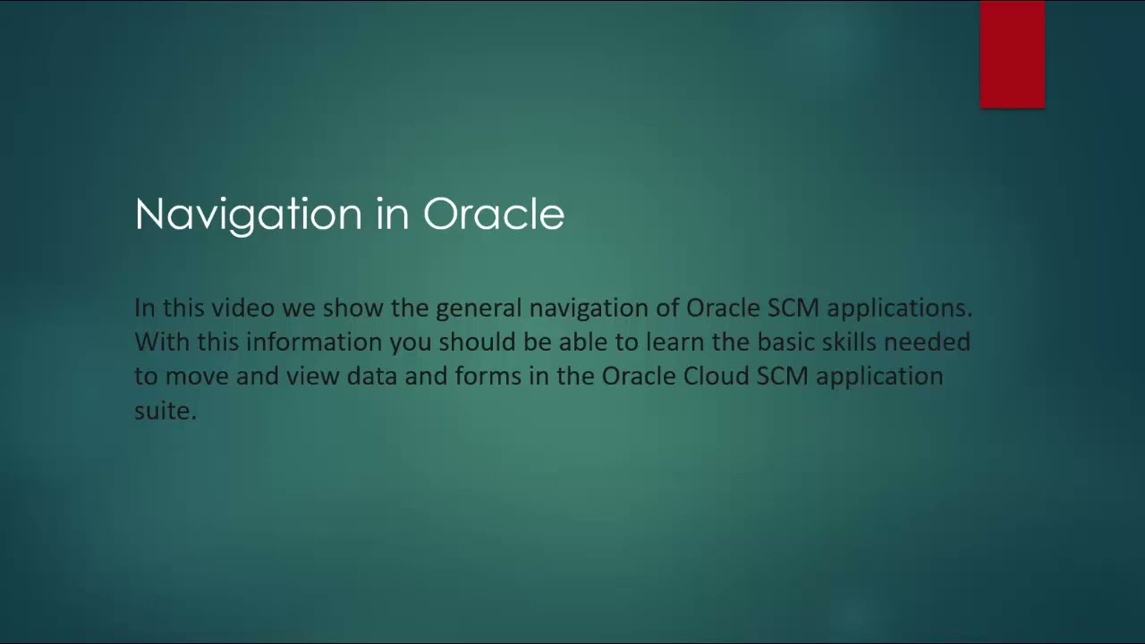 Navigation in Oracle - YouTube