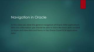 Navigation in Oracle