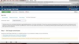 Joomla 3.2 - Two Factor Authentication