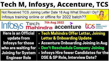 Breaking Good News, Who Waiting for Infosys Joining | Tech M OL JL & Onboarding Update TCS DOJ Delay