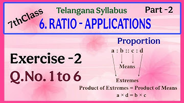 TS, 7thclass, Ratio - Applications, Exercise 6.2 @mathsworldmakessmartintelugu