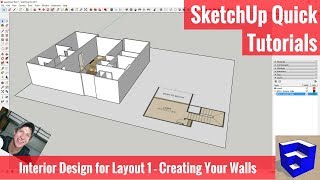 SketchUp Interior Design for Layout 1  Walls from a Floor Plan Image