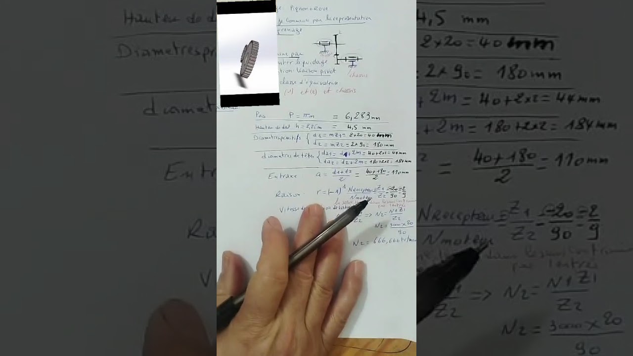 Exercices engrenages s&eacute;rie 2 exercice 4