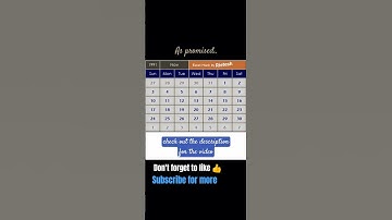 Microsoft Excel Tip - Creating Calendar made easy.