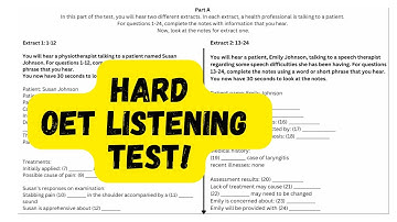 OET Listening Test Part A: With Answers. HARD Test!