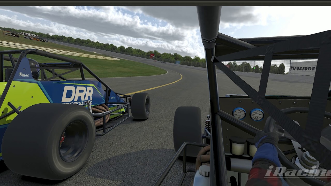 2 Laps everybody knows the rules. Pavement Sprint car at Pocono Raceway