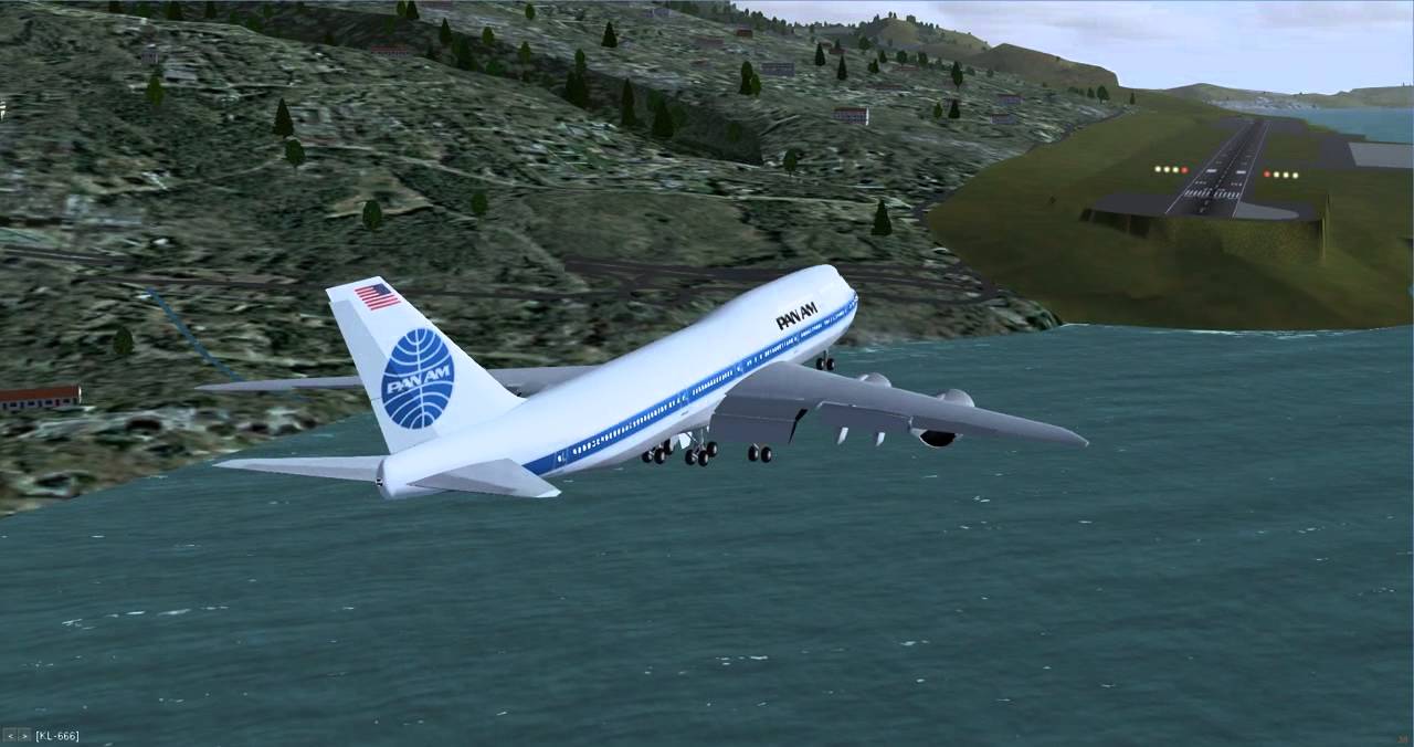 Flightgear landing 7478i on runway 5 at Funchal Madeira YouTube