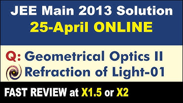 JEE Main 2013 Physics Solutions | Geometrical Optics II - Refraction of Light-01