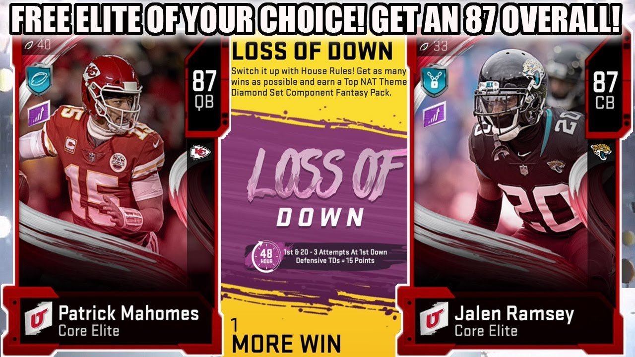 FREE ELITE OF YOUR CHOICE! GET AN 87 OVERALL! HOUSE RULES "LOSS OF DOWNS" | MADDEN 20 ULTIMATE TEAM
