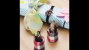 DIY Làm hộp đựng phụ kiện tóc nhỏ xinh từ lõi giấy