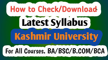 How To Download/Check Latest Syllabus || Kashmir University || Suhail Technical ||