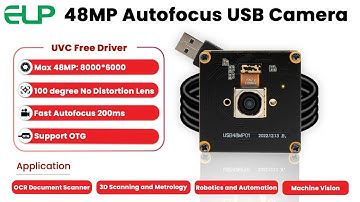 ELP 48MP Autofocus USB Camera With 100 Degree No Distortion Lens For Windows Android Mac Linux
