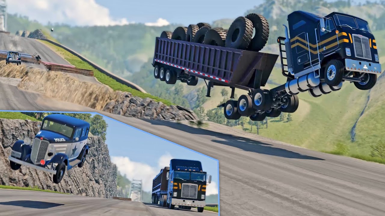 BeamNG Drive - Racing & Crashing downhill On The Crash Falls Map #2
