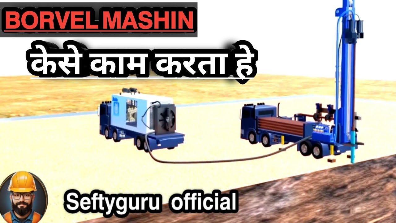 How Borewell Machine DTH (Down The Hole Drilling) Rigs Works - 3D ...