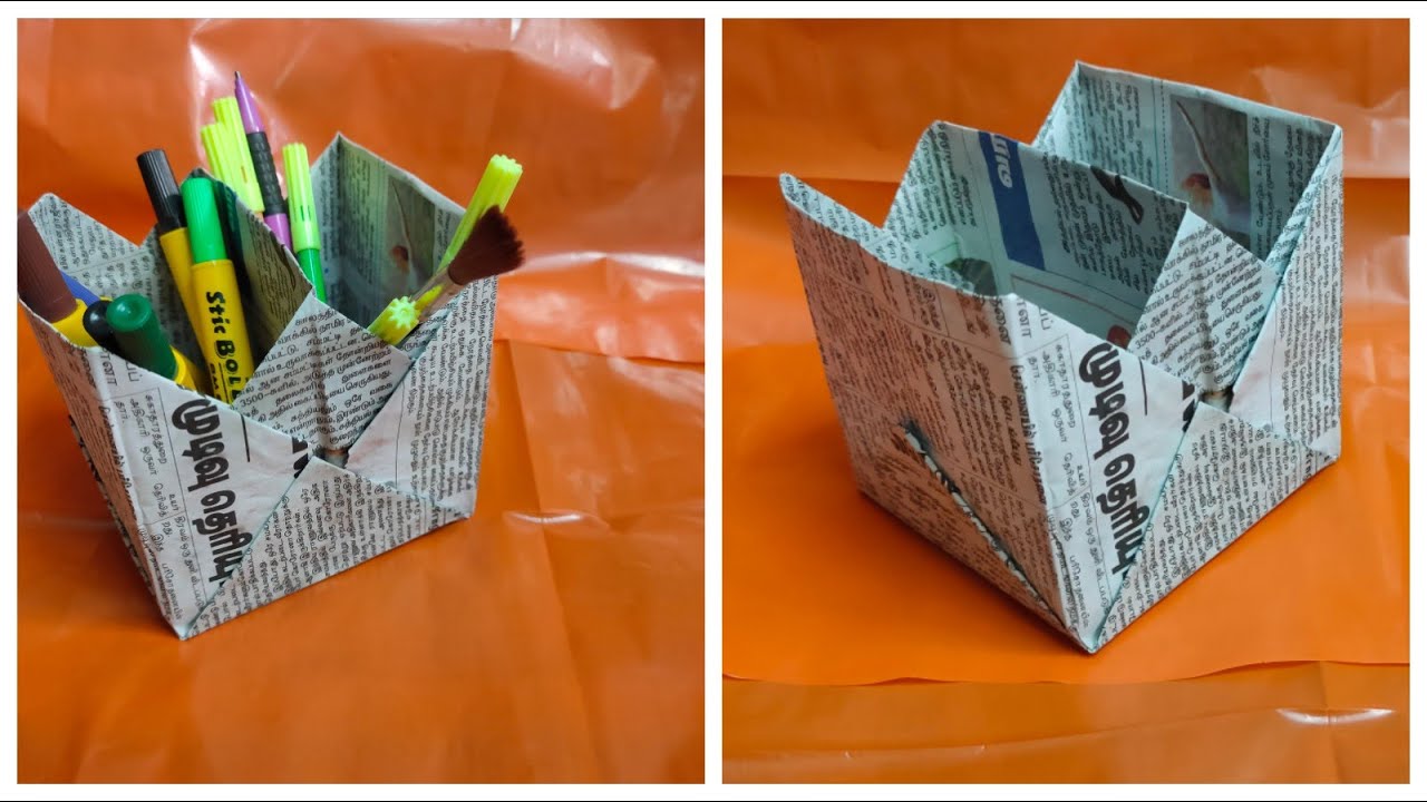 Newspaper penstand / pen holder using newspaper YouTube