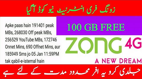 Zong Free Internet | Zong Cheap Packages 2021