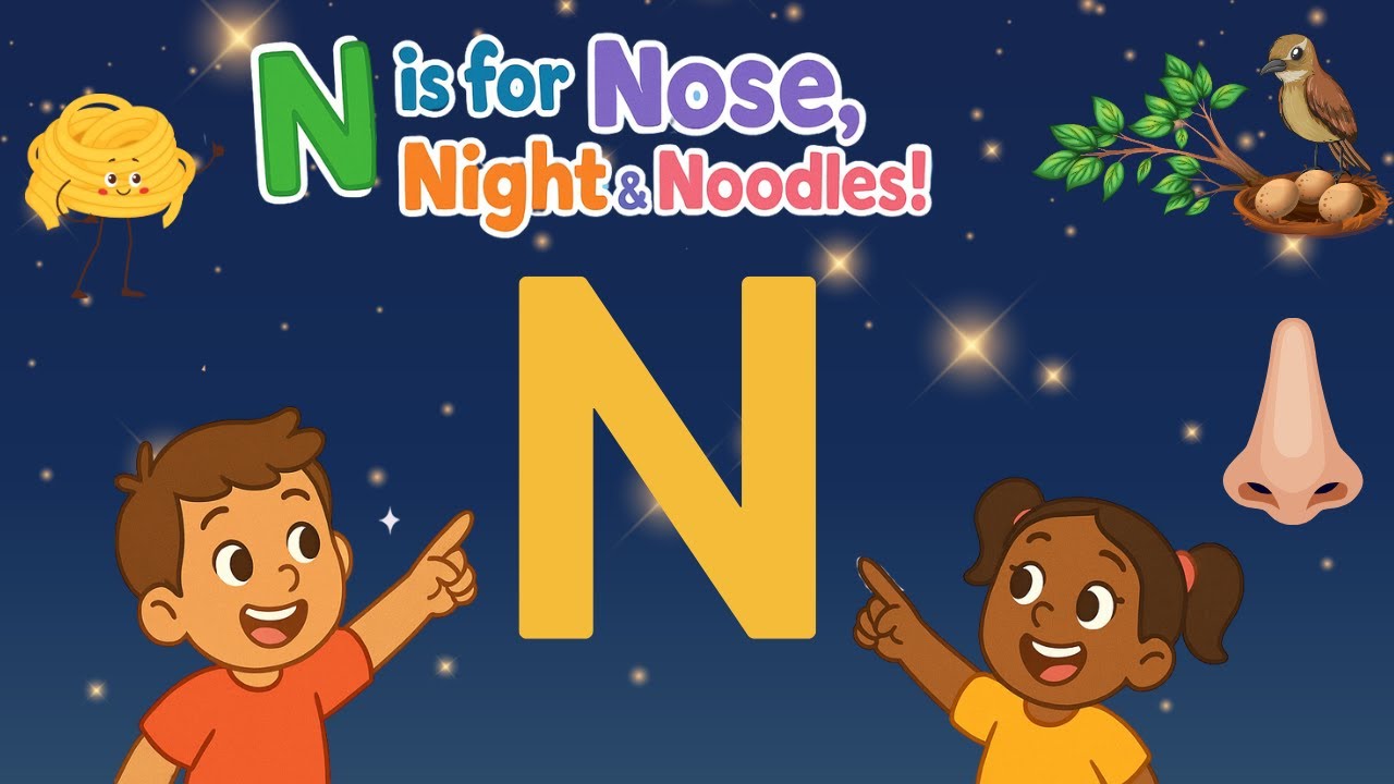 “N is for Nose, Night & Noodles | Phonics Song with ‘Nuh’ Sound | Learn A to Z Letters” | Ninibabuti