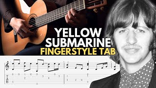 PDF Sample Yellow Submarine Fingerstyle guitar tab & chords by The Beatles.