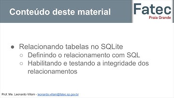 Relacionando tabelas no SQLite