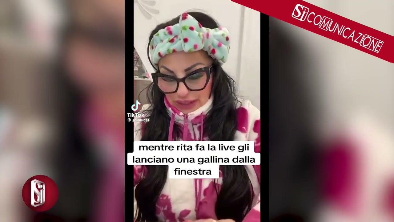 UNA GALLINA SPAVENTA RITA DE CRESCENZO MENTRE E' IN DIRETTA SU TIKTOK