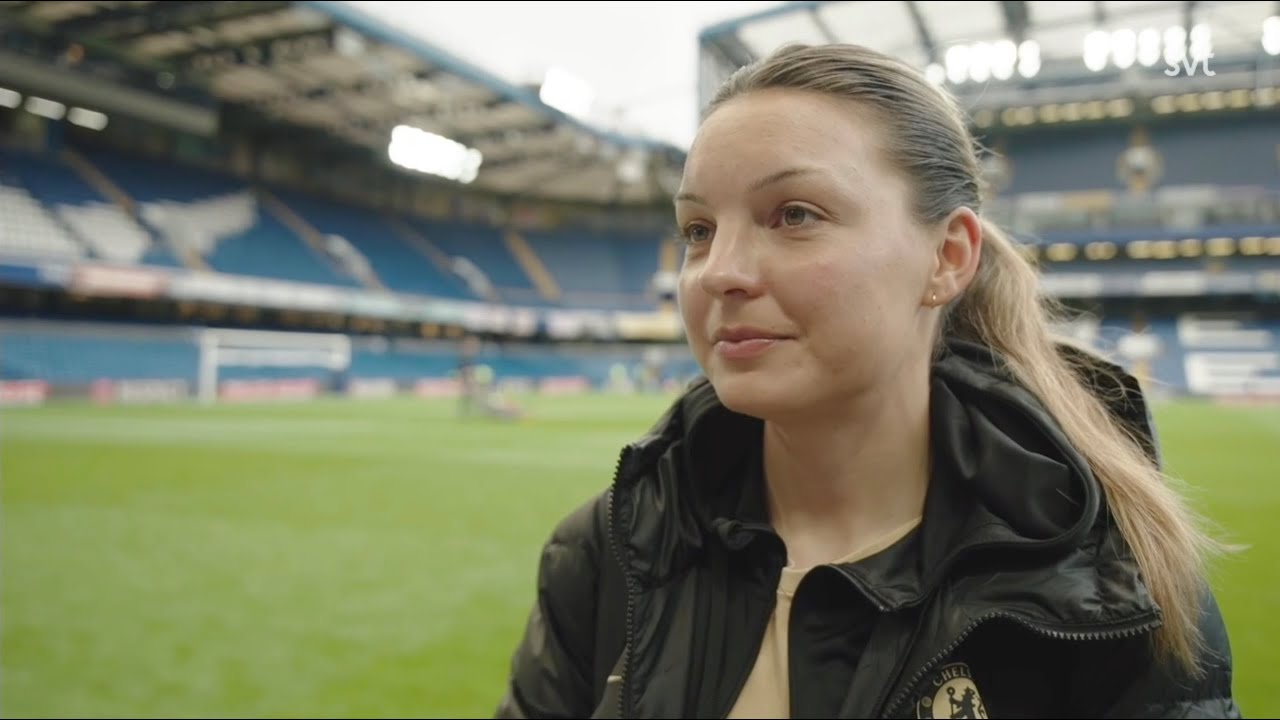 Magdalena Eriksson & JRK after the Champions League semifinal against Barcelona at Stamford Bridge