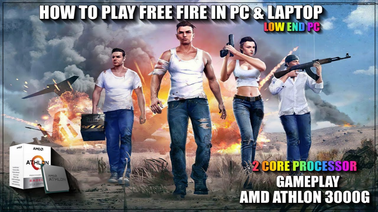 HOW TO PLAY FREE FIRE ON PC & LAPTOP  FREE FIRE GAMEPLAY ATHLON 3000G 