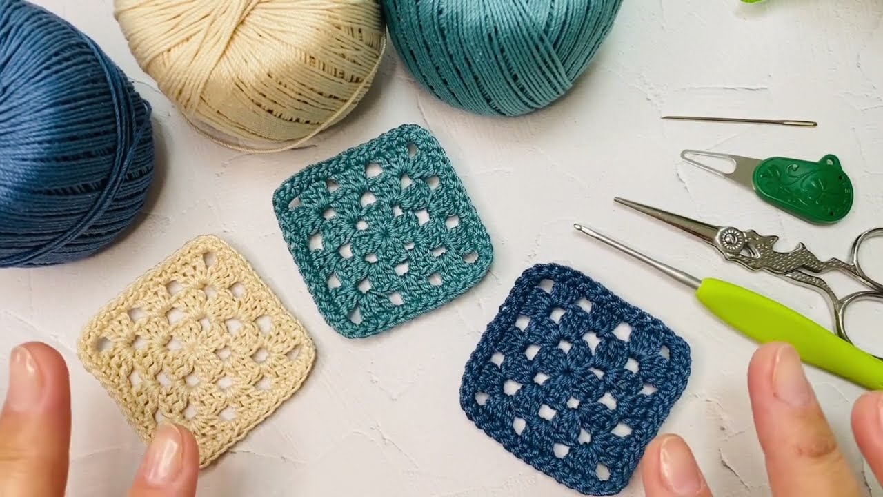 QUADRADINHO DE CROCHÊ 🧶-Passo a passo.
