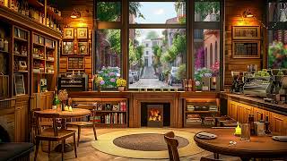 Stress Relief with Smooth Piano Jazz Instrumental Music in Cozy Coffee Shop Ambience on a Rainy Day
