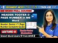 How To Insert Header / Footer &amp; Page Number In MS Word? I Lecture - 8 I Computer with Kritika