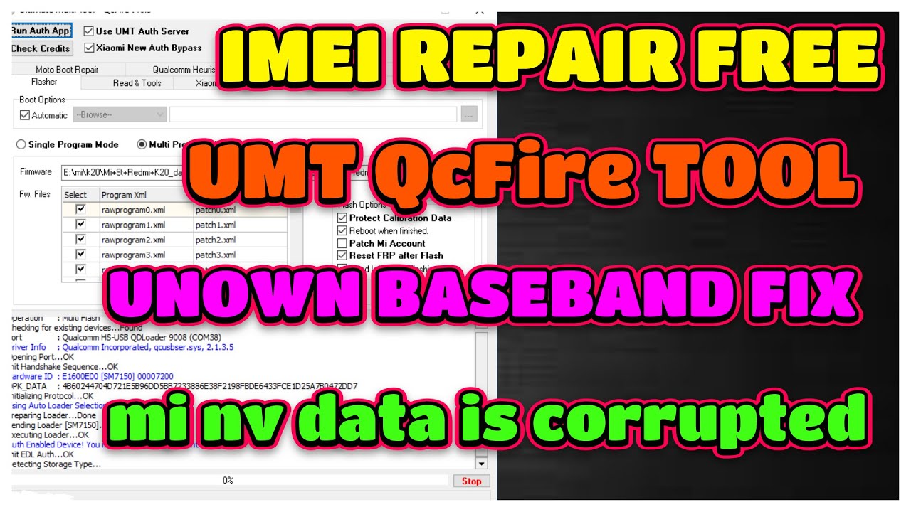 MI 9t k20  imei repair UMT FREE | MI UNKNOWN BASEBAND FIX | UMT IMEI REPAIR FREE